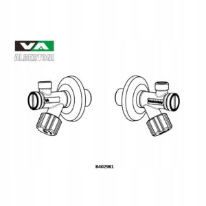 Zawór podumywalkowy, kątowy, grzybkowy z filtrem "VA ALBERTONI 1/2" x 3/8"
