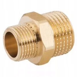 Nypel mosiężny redukcyjny 1/2 x 3/8 cala, redukcja nyplowa mosiężna