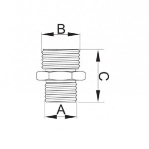 Nypel mosiężny chrom redukcyjny 1 x 3/4 cala, redukcja nyplowa chromowana