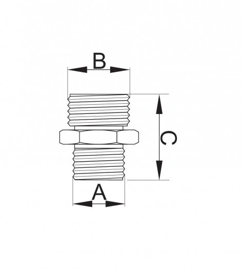 Nypel mosiężny chrom redukcyjny 1 x 3/4 cala, redukcja nyplowa chromowana