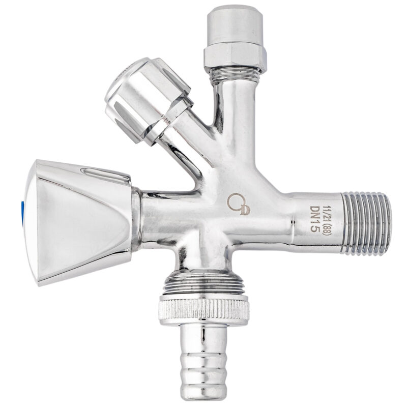 ZAWÓR ZAPOROWY KOMBINOWANY GRZYBKOWY KĄTOWY Z ROZETĄ 1/2x 3/4x 3/8 DIAMOND