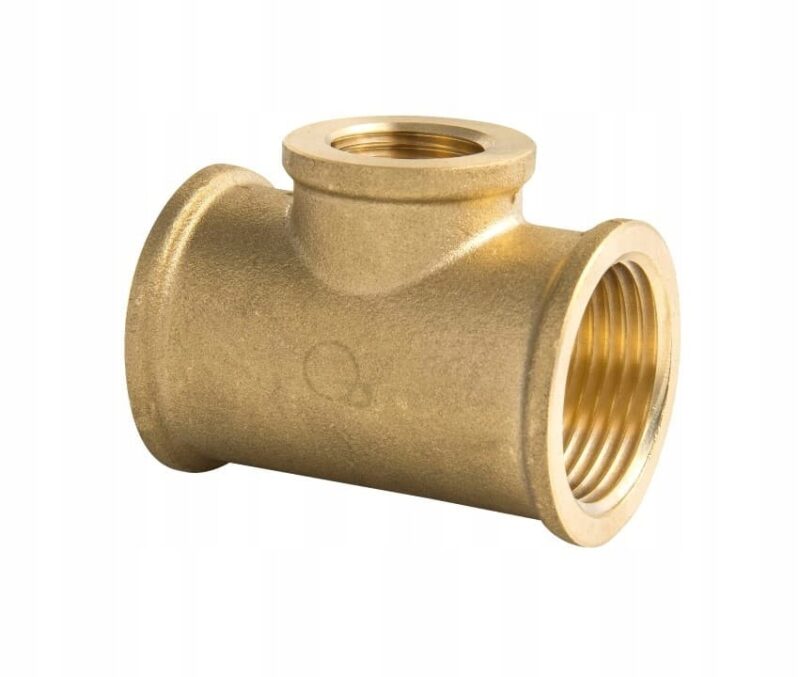 Trójnik redukcyjny, trojak mosiężny 1" x 1/2" x 1" GW