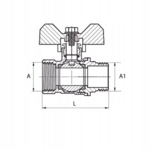Zawór kurek kulowy Diamond 1/2 cala DN15 Motylek WZ