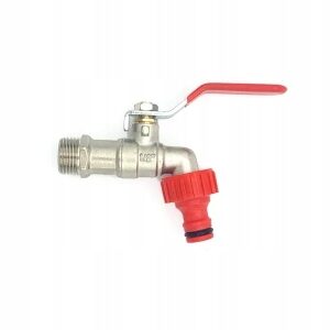 Zawór kulowy do wody 1/2'' kran ogrodowy czerpalny + szybkozłączka