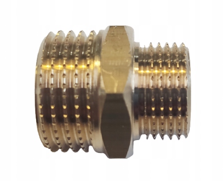 Nypel mosiężny redukcyjny 1/2 x 3/8 cala, redukcja nyplowa mosiężna