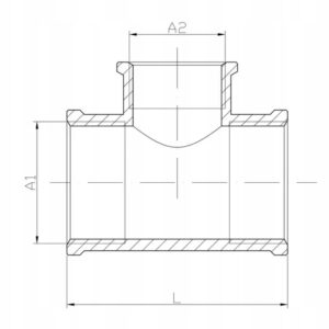 Trójnik redukcyjny, trojak mosiężny 1" x 1/2" x 1" GW