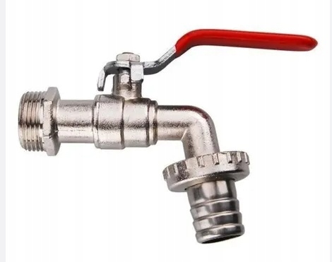 Zawór kulowy do wody 1/2'' KRAN OGRODOWY + końcówka na węża