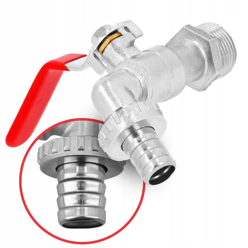 Zawór kulowy do wody 3/4'' KRAN OGRODOWY + końcówka na węża