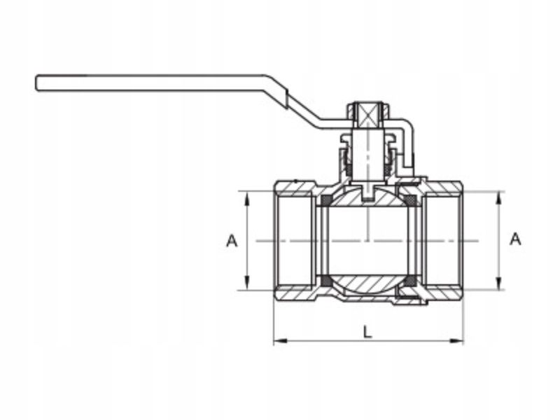 Zawór kurek kulowy Diamond 3/4 cala DN20 Rączka WW