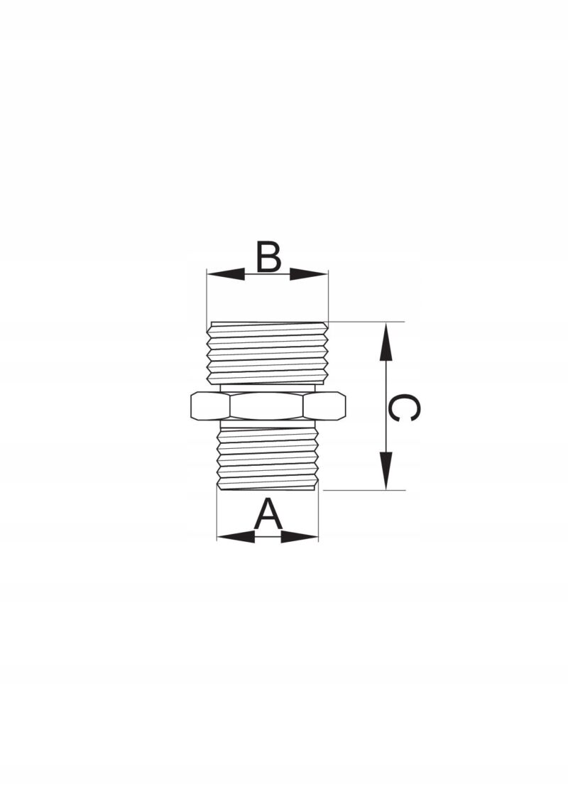 Nypel mosiężny redukcyjny 1/2 x 3/8 cala, redukcja nyplowa mosiężna