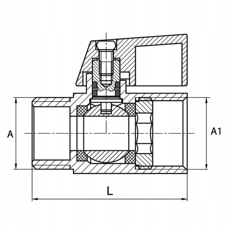 Zawór / kurek kulowy MINI, do inst. wod. i centralnego ogrzewania 1/2''