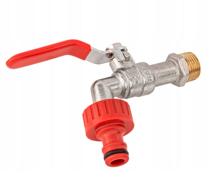 Zawór kulowy do wody 1/2'' kran ogrodowy czerpalny + szybkozłączka