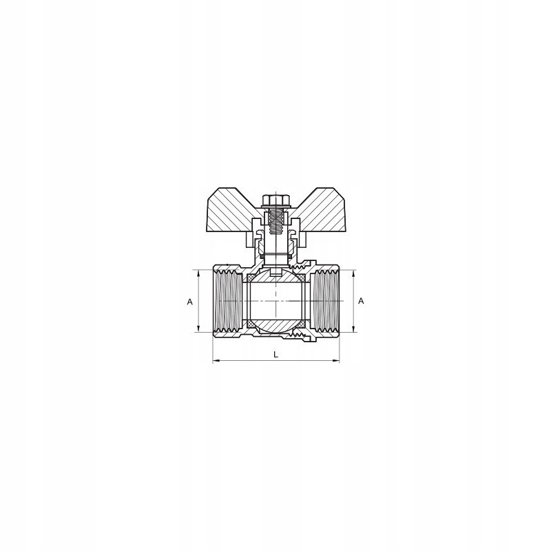 Zawór kulowy Diamond DN20 3/4'' Standard z dławikiem ART.2470-20.MOT