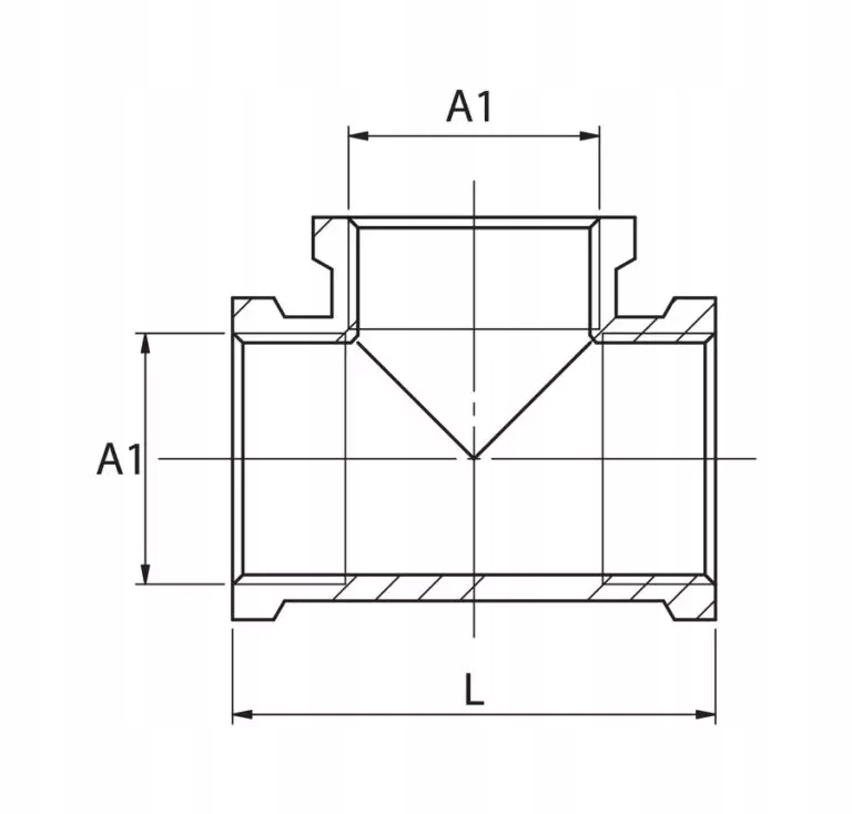 Trójnik, trojak mosiężny 3/4" DN20 GW