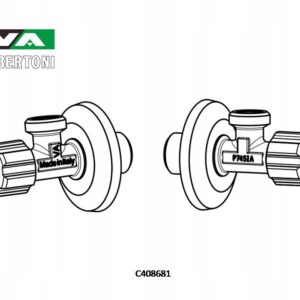 Zawór grzybkowy podumywalkowy, kątowy VA ALBERTONI 1/2x1/2 z rozetą