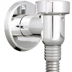 Syfon do pralki natynkowy CHROM z rozetą, z zaworem zwrotnym