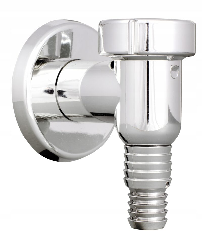 Syfon do pralki natynkowy CHROM z rozetą, z zaworem zwrotnym