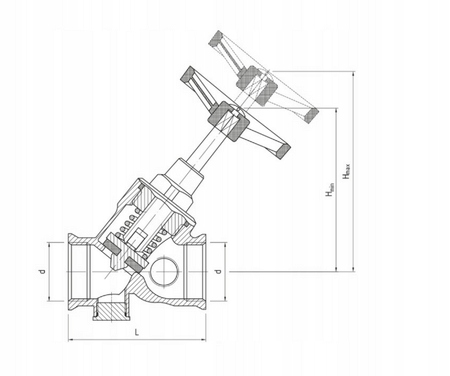 ZAWÓR ANTYSKAŻENIOWY DN25 SKOŚNY GRZYBKOWY MOSIEŻNY SCHLOSSER - 1 CAL