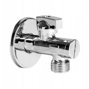 Zawór kulowy kątowy z filtrem MINI, dławicą i met. motyl 1/2x3/8 TYP ciężki