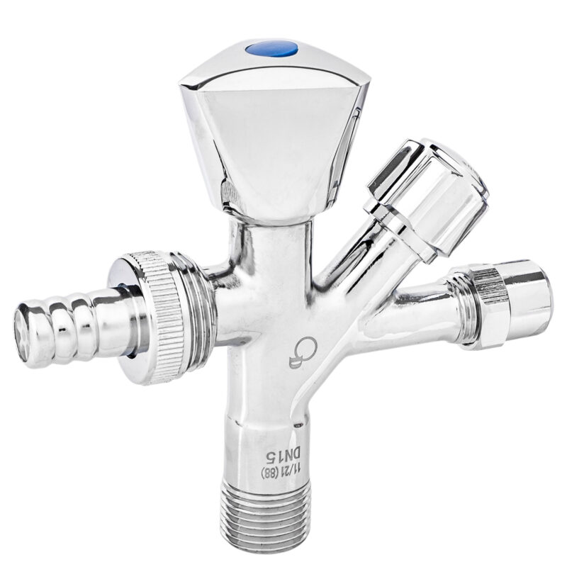 ZAWÓR ZAPOROWY KOMBINOWANY GRZYBKOWY KĄTOWY Z ROZETĄ 1/2x 3/4x 3/8 DIAMOND