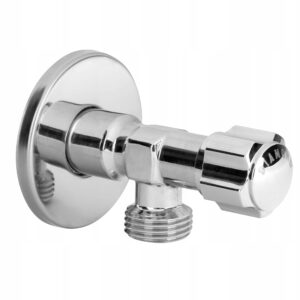 Zawór zaporowy kątowy, grzybkowy, CHROM 1/2"x3/8"