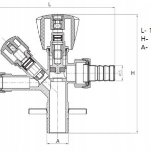 ZAWÓR ZAPOROWY KOMBINOWANY GRZYBKOWY KĄTOWY Z ROZETĄ 1/2x 3/4x 3/8 DIAMOND