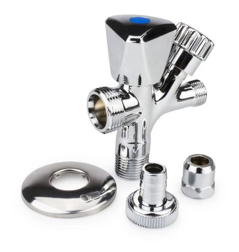 ZAWÓR ZAPOROWY KOMBINOWANY GRZYBKOWY KĄTOWY Z ROZETĄ 1/2x 3/4x 3/8 DIAMOND