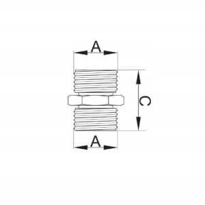Nypel - złączka mosiężna 3/8" x 3/8"