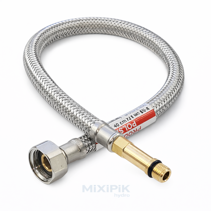 WĄŻ PRZYŁĄCZENIOWY DN8 DO BATERII STOJĄCEJ 1/2" x DŁ.KONIEC M10x1