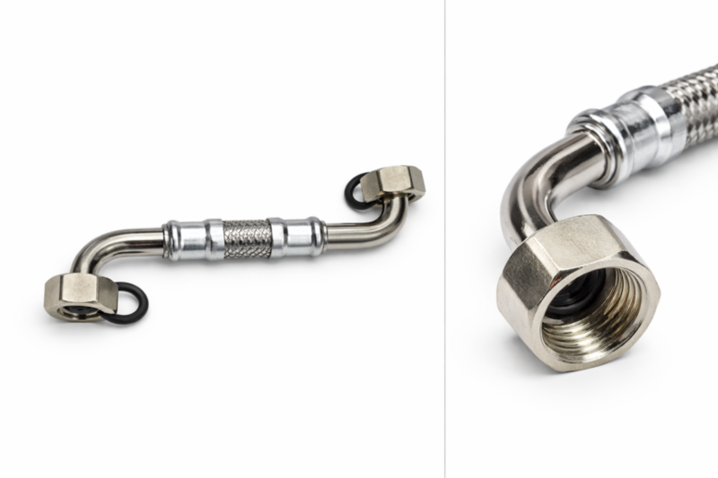 WĄŻ-WĘŻYK w oplocie stalowym DN8, GW KOL. 1/2" -GW KOL. 1/2" TYPU "Z"