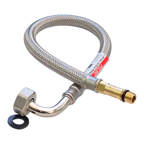 WĘŻYK PRZYŁĄCZENIOWY DO BATERII Z KOLANKIEM 1/2" x DŁ.KONIEC M10x1