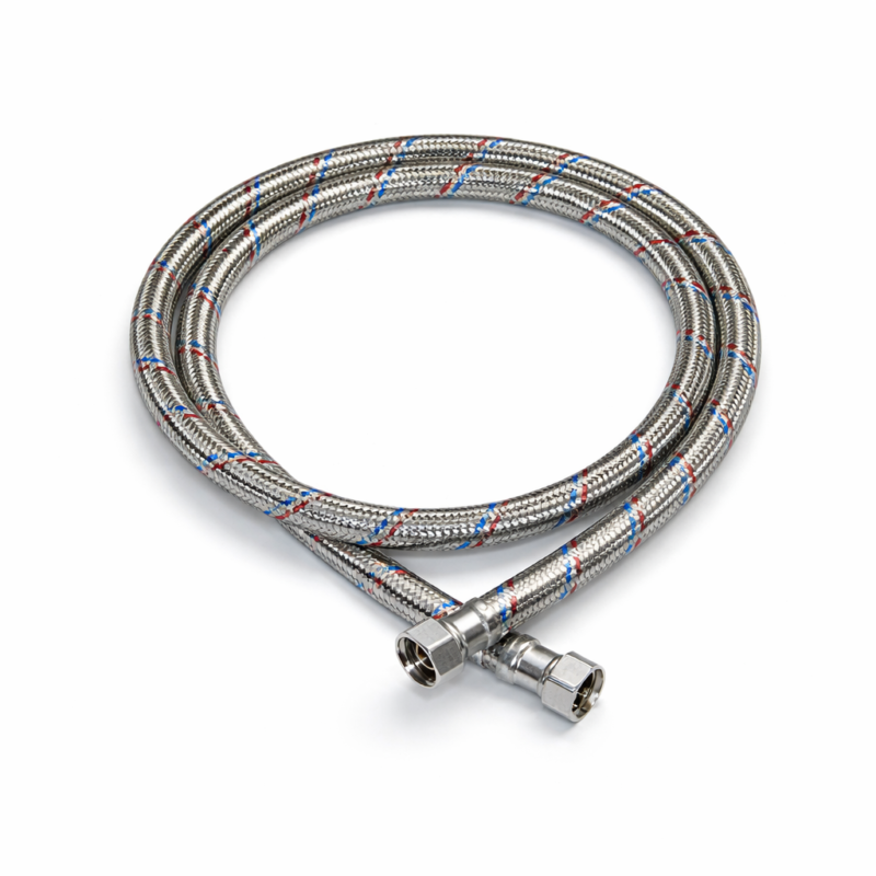 WĄŻ-WĘŻYK do wody w oplocie stalowym DN13/Fi13, GW 1/2" x GW 1/2"