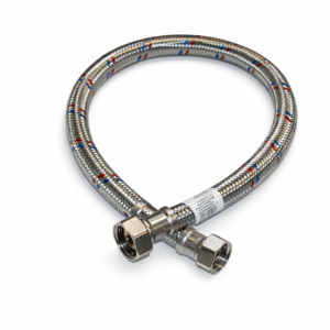 WĄŻ-WĘŻYK do wody w oplocie stalowym DN13/Fi 13, GW 3/4"x GW 1/2"