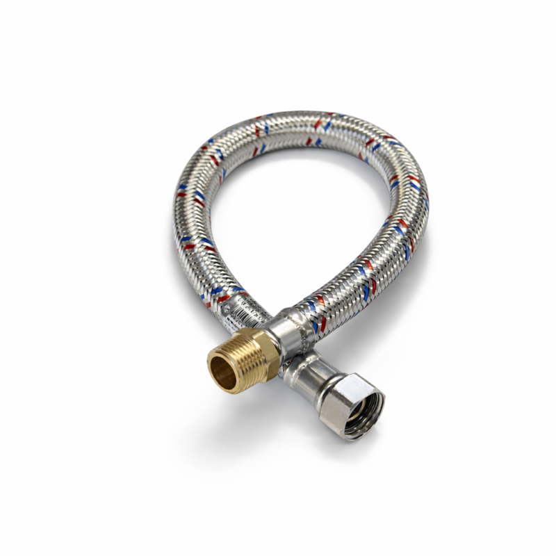 WĄŻ-WĘŻYK do wody w oplocie stalowym DN13/Fi 13, GW 1/2"x GZ 1/2"