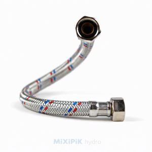 WĄŻ-WĘŻYK do wody w oplocie stalowym DN8 / FI8, GW 3/8"x GW 3/8"