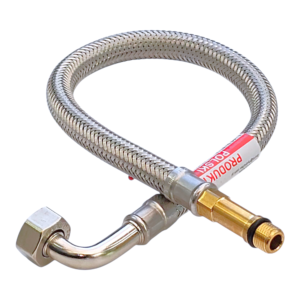 WĘŻYK PRZYŁĄCZENIOWY DO BATERII Z KOLANKIEM 3/8" x DŁ.KONIEC M10x1