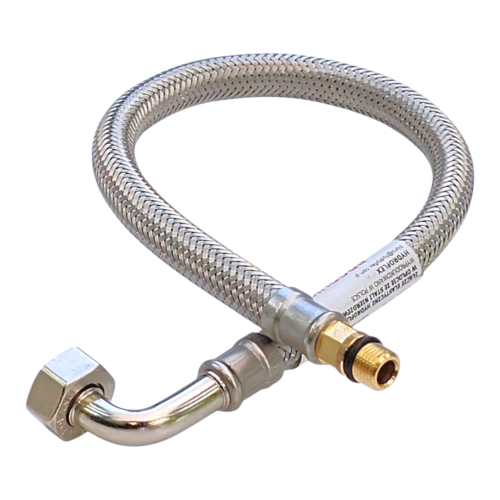 WĘŻYK PRZYŁĄCZENIOWY DO BATERII Z KOLANKIEM 3/8" x KR.KONIEC M10x1