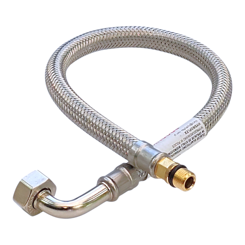 WĘŻYK PRZYŁĄCZENIOWY DO BATERII Z KOLANKIEM 3/8" x KR.KONIEC M10x1