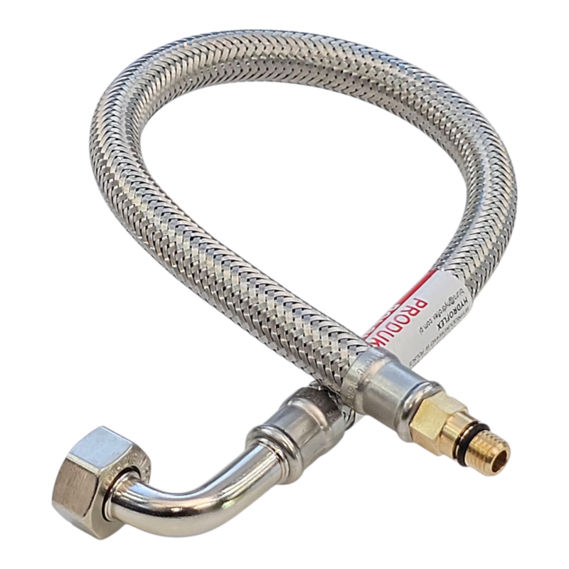 WĘŻYK PRZYŁĄCZENIOWY DO BATERII Z KOLANKIEM 3/8" x KR.KONIEC M8x1