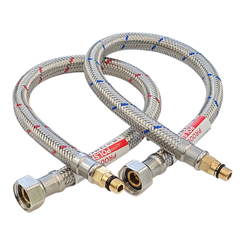 WĘŻYKI PRZYŁĄCZENIOWE DO BATERII STOJĄCEJ 3/8" x KR.KONIEC M8x1 2szt