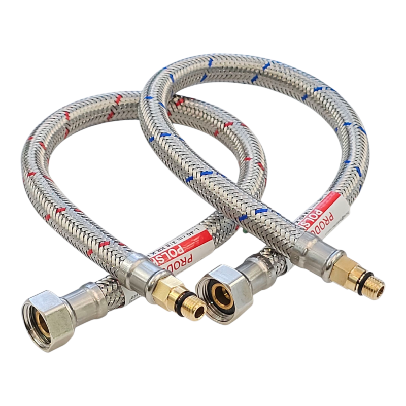 WĘŻYKI PRZYŁĄCZENIOWE DO BATERII STOJĄCEJ 3/8" x KR.KONIEC M8x1 2szt