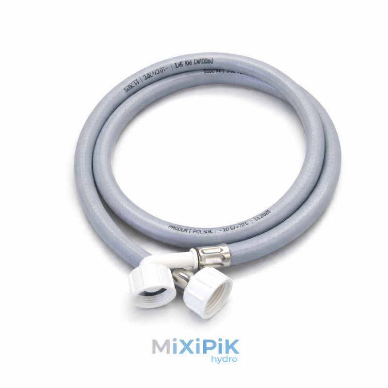 Wąż zbrojony PVC dopływowy / przyłączeniowy do pralki - zmywarki,