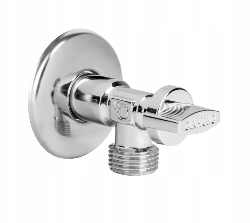 Zawór kulowy kątowy podumywalkowy 1/2" x 3/4" chromowany