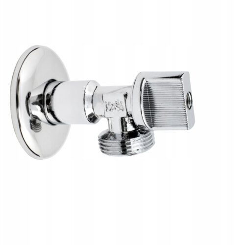 Zawór kątowy kulowy bez filtra z rozetą 1/2'x 1/2'