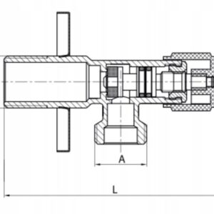 Zawór zaporowy kątowy, grzybkowy, CHROM 1/2"x3/8"
