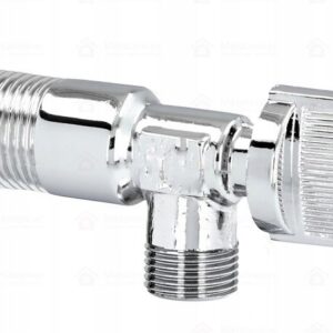 Zawór kątowy kulowy bez filtra z rozetą 1/2”x 3/8”