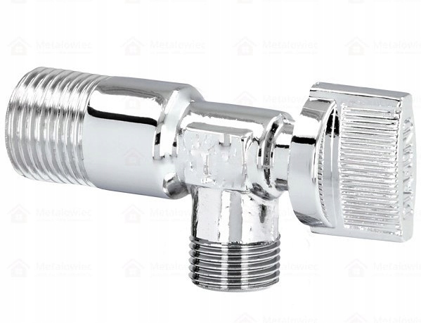 Zawór kątowy kulowy bez filtra z rozetą 1/2”x 3/8”