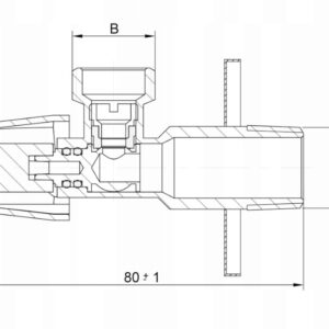 Zawór / kurek kulowy, kątowy ANTYKAMIENNY Diamond 1/2" X 3/8''