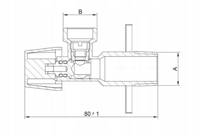 Zawór / kurek kulowy, kątowy ANTYKAMIENNY Diamond 1/2" X 3/8''