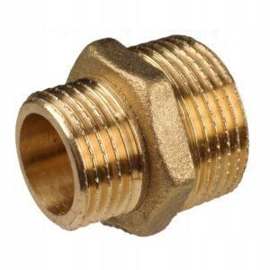 Nypel mosiężny redukcyjny 3/4 x 1/2 cala, redukcja nyplowa mosiężna